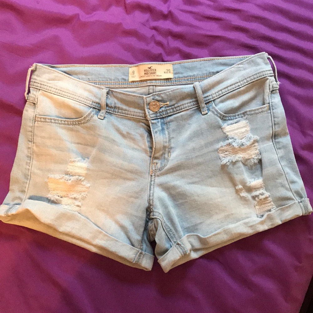 Hollister Light Ripped Jean Shorts